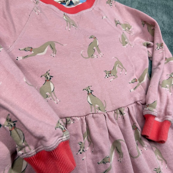 Mini Boden Vintage Pink Whippet Printed Sweatshirt Dress - Picture 4 of 7
